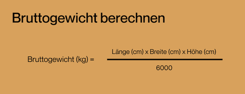 Bruttogewicht Luftfracht berechnen