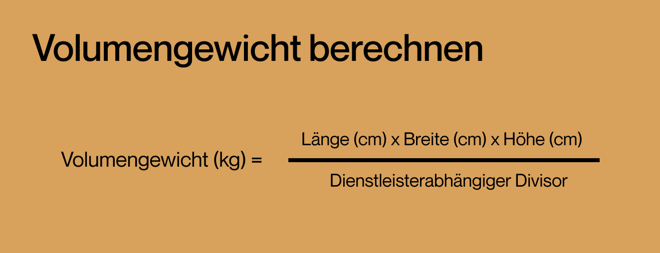 Volumengewicht berechnen