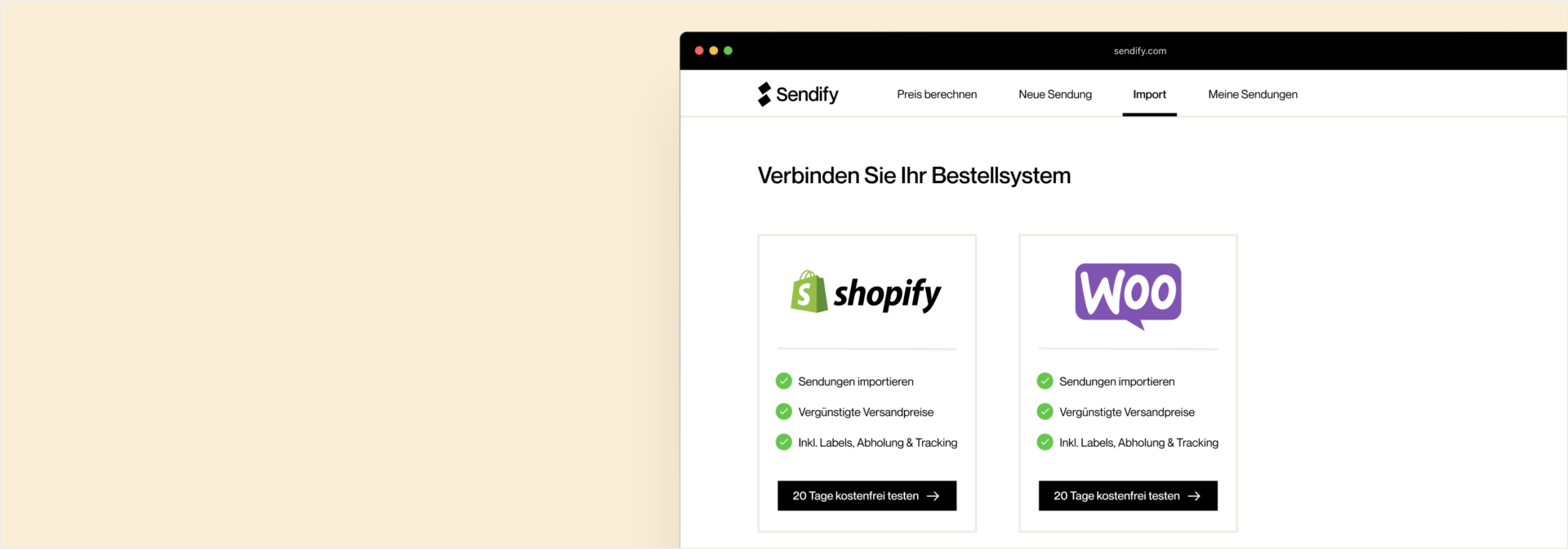 Shopify und WooCommerce Integration zur Versandabwicklung