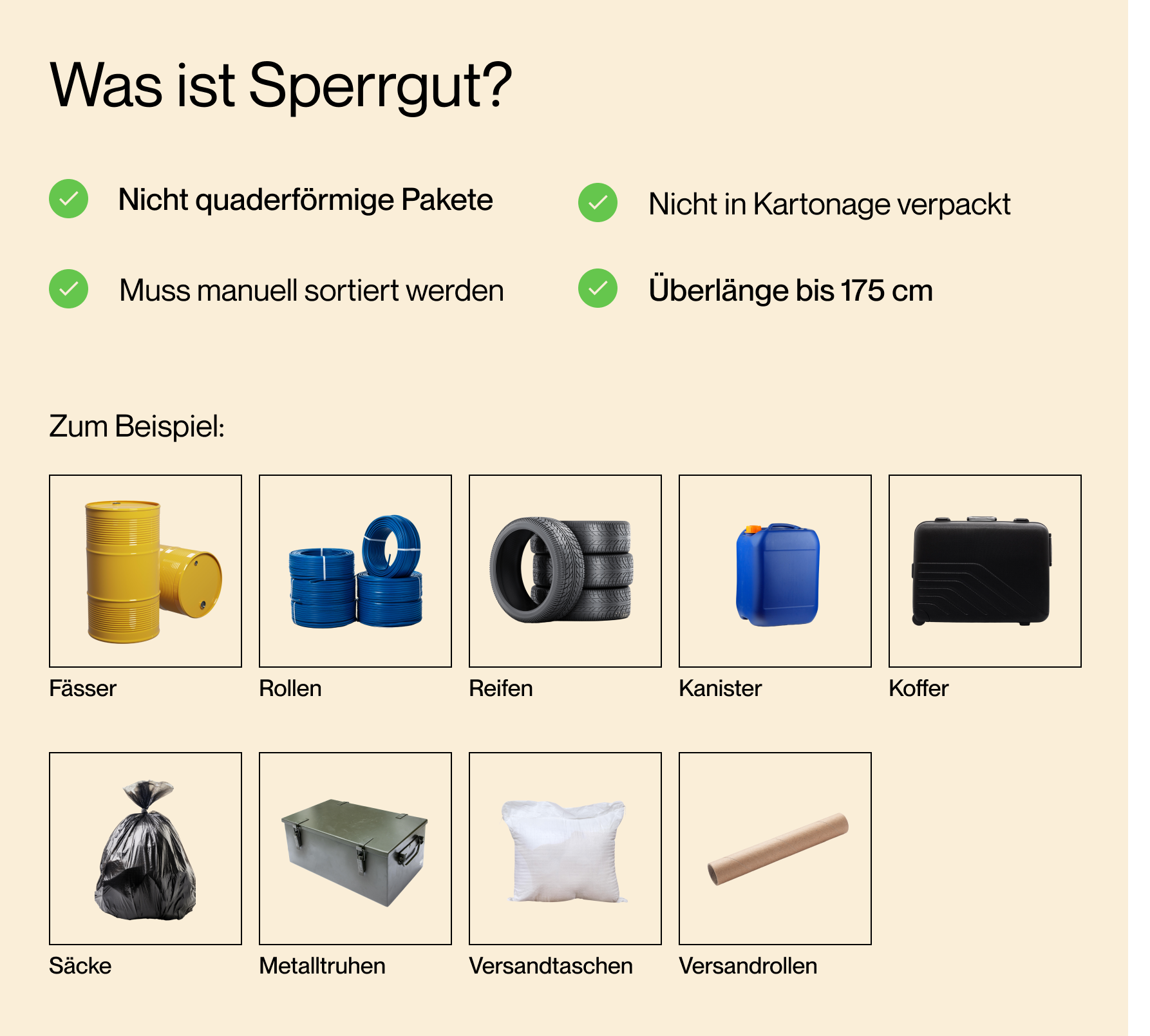 Was ist Sperrgut Infografik für DPD Classic Sperrgut bei Sendify